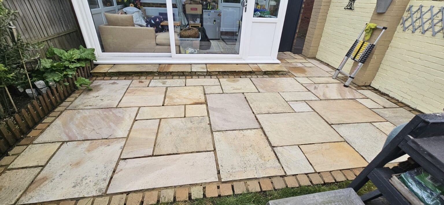 Patio jet wash — after cleaning